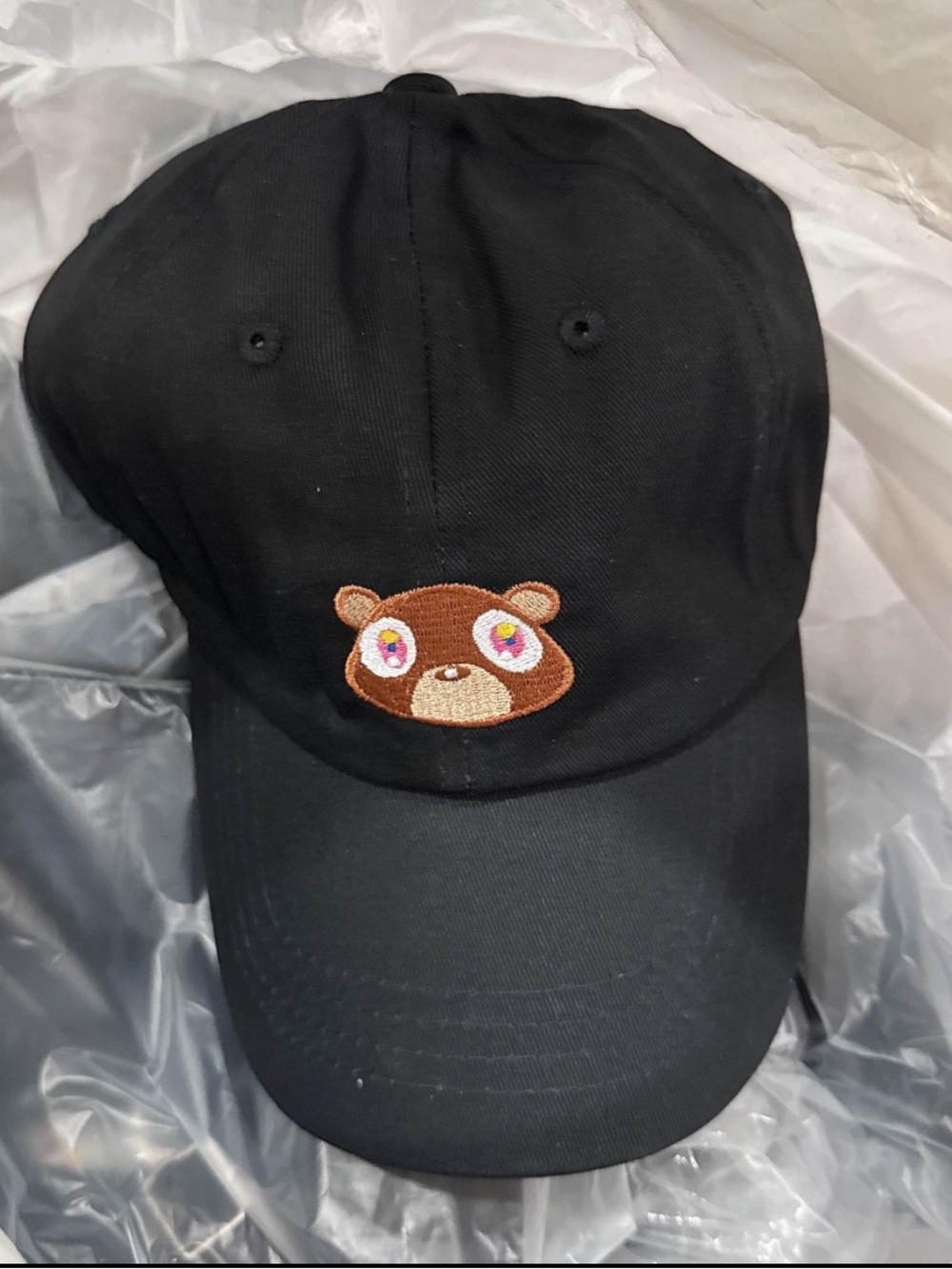 Bundle 15 pcs Black Baseball Cap with Embroidered Bear